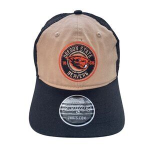 Zephyr Oregon State Beavers Baseball Cap One Size Mesh Snapback Stone Black NEW